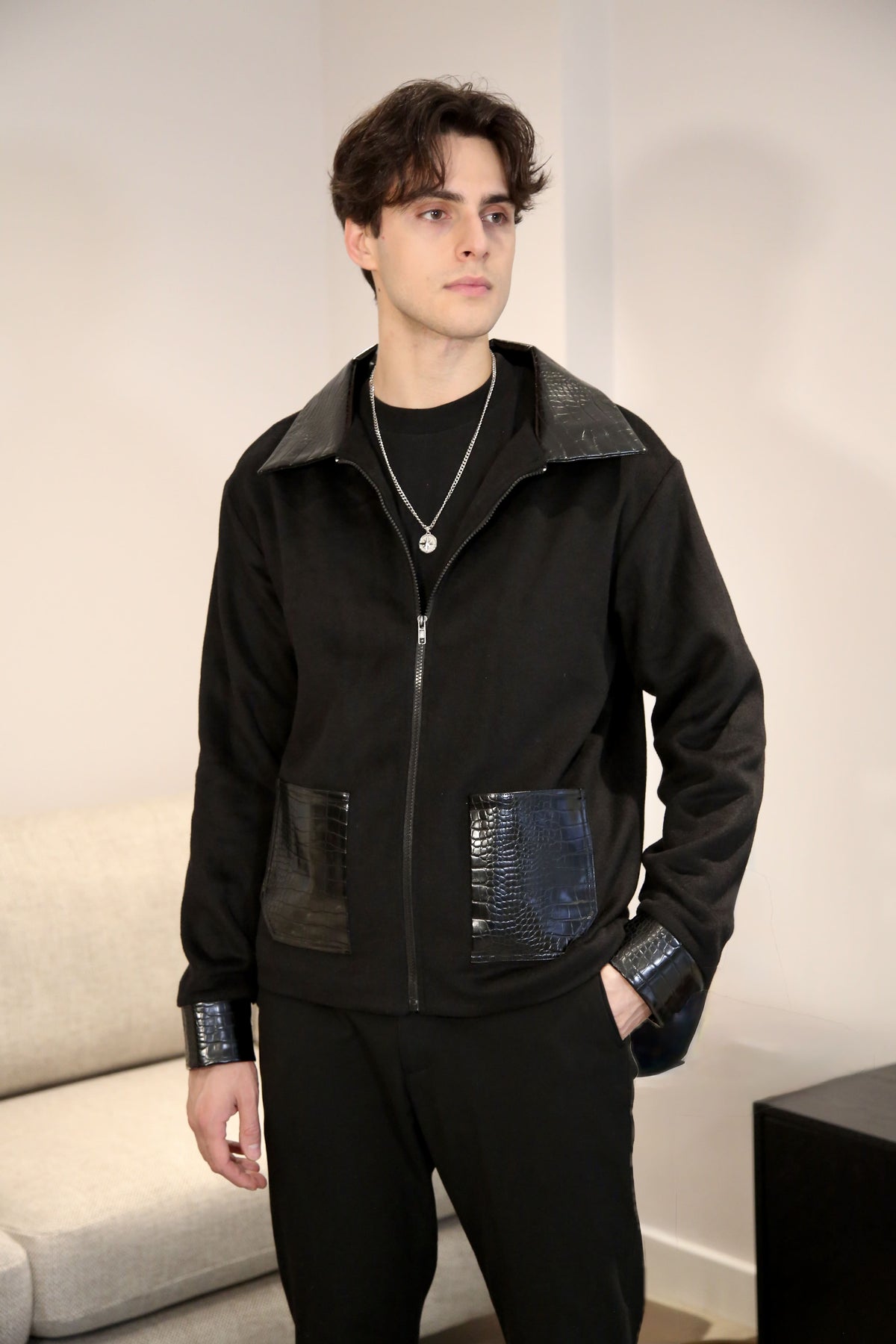 Cavalier Black Casual Jacket for Men